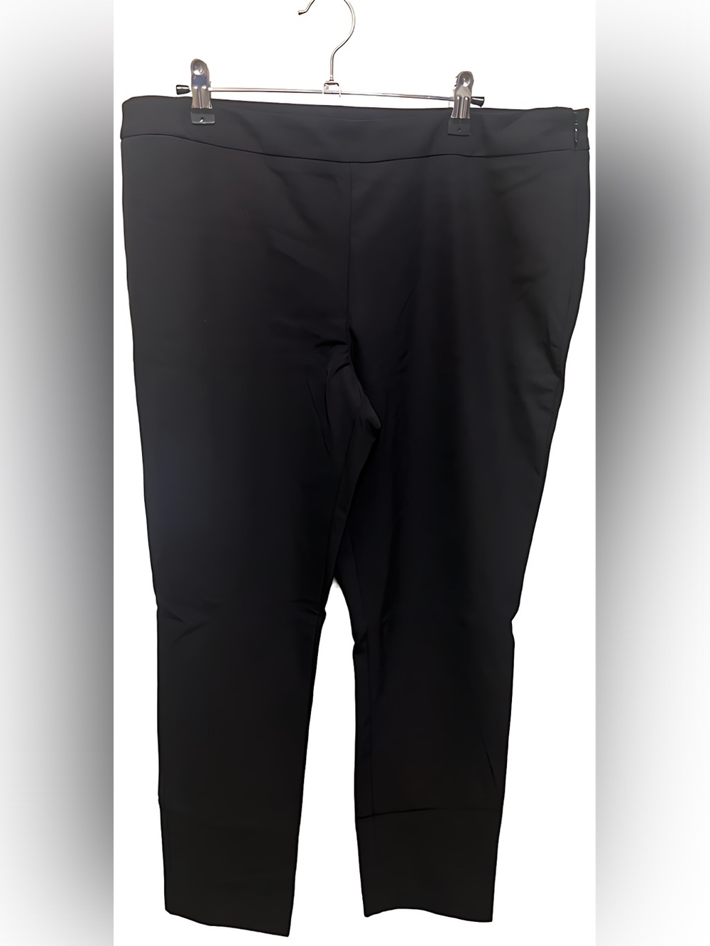 Kenneth Cole New York Black Flat-Front Stretch ankle dress pants